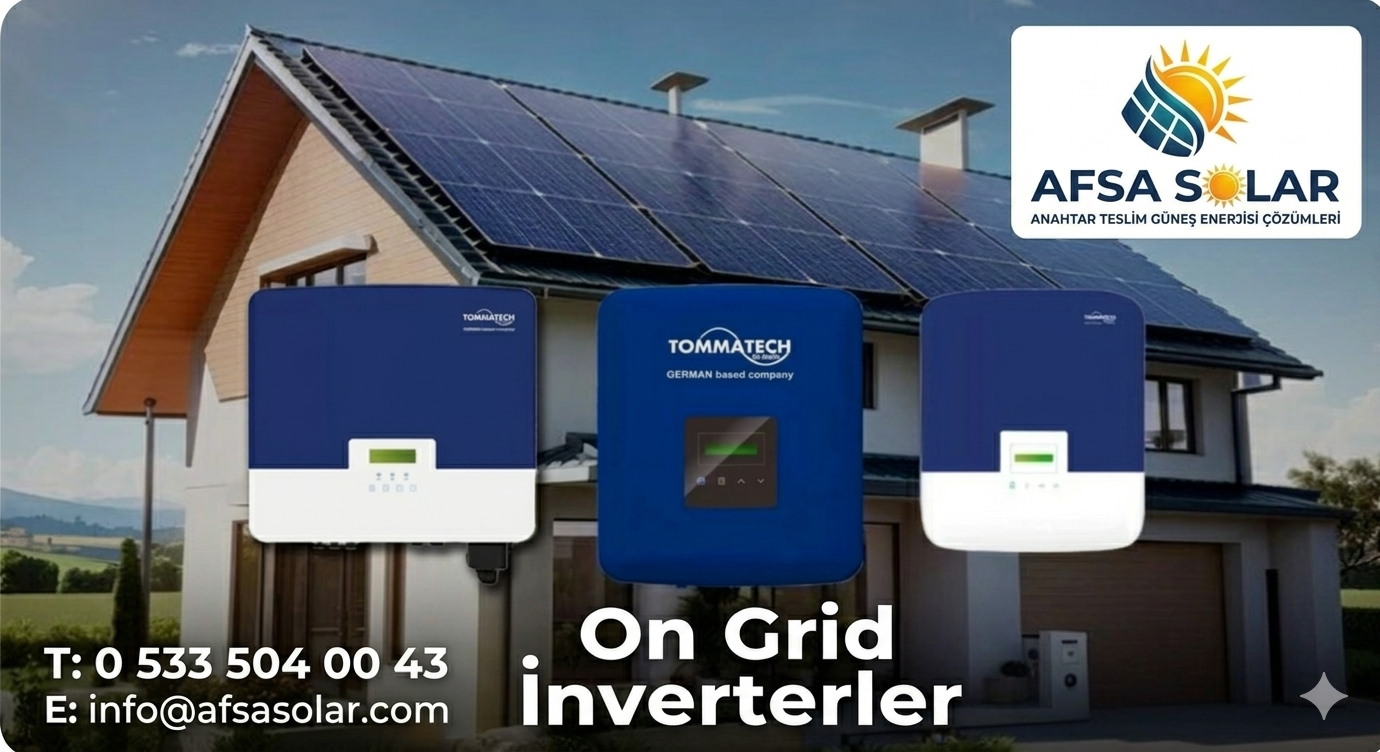Genel Tanım ve Çalışma Prensibi On-grid (şebeke bağlantılı) sistemler, şebeke elektriğinin bulunduğu ancak elektrik faturalarını düşürmek veya sıfırlamak (hatta satış yapmak) amacıyla kurulan sistemlerdir. Üretilen enerji öncelikle evde tüketilir, ihtiyaç fazlası enerji ise "akıllı sayaç" üzerinden şebekeye verilir (mahsuplaşma). Bu sistemlerde inverter, şebeke ile senkronize çalışarak panellerden gelen enerjiyi AC'ye çevirir.